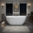  60" x 28.74" Acrylic Freestanding Bathtub, Oval Deep Soaking Bathtub with Matte Black Pop-up Drain & Integrated Overflow for Bathroom Spa-87147523-131363082