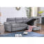 Canapé-lit modulaire réversible en tissu de velours gris 96,5 po Ashton