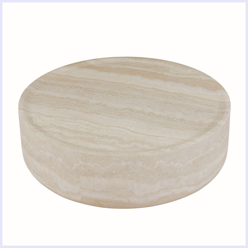 Table basse moderne pour le salon, H 12 po x L 31,5 po x l 31,5 po, Crème, crème