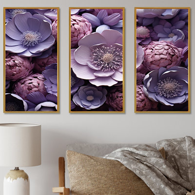 «Buttercups Lavender - Buttercups», ensemble d'art sur toile