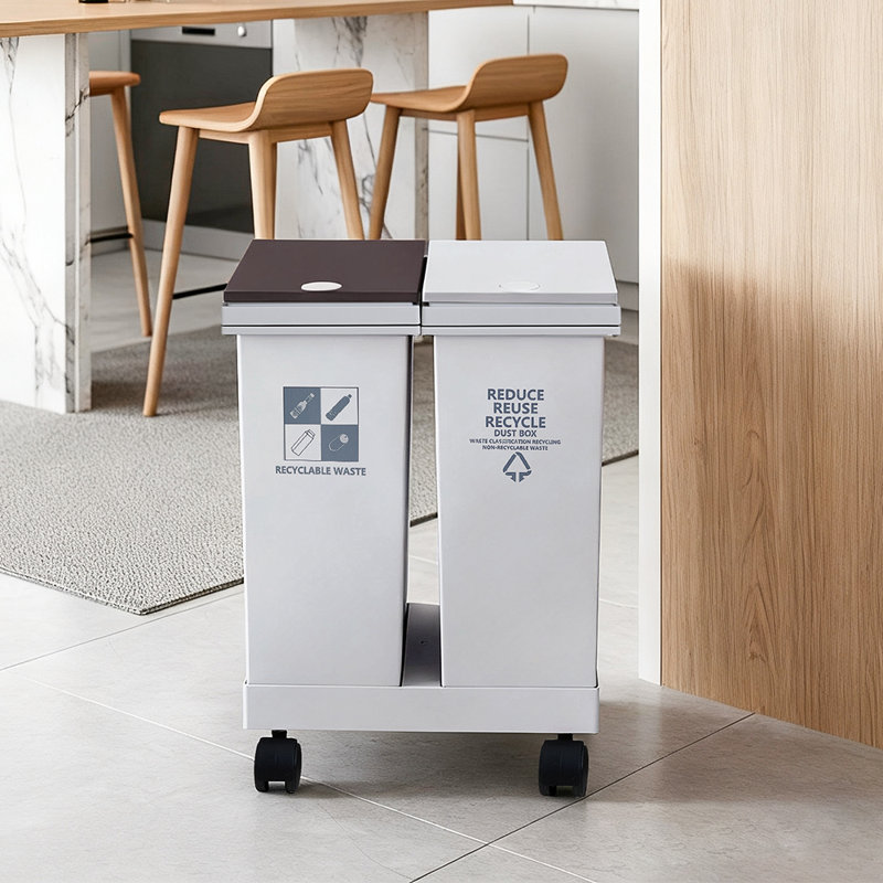 Plastic Touch Top Waste Bin, 40 L