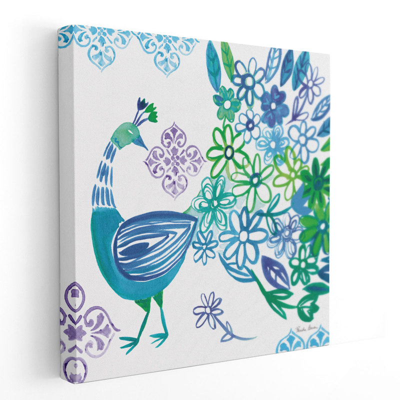 «Jewel Peacocks I», reproduction d'art sur toile, H 30 po x l 30 po