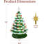 Arbre de Noël 15 po en céramique, arbre de Noël de table pré-éclairé peint à la main, 2 étoiles, 64 lumières - floqué avec ampoules multicolores