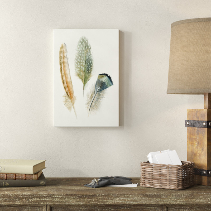 Watercolor Feathers I by Megan Meagher - Painting Print, 46cm H x 30cm W, Wrapped Canvas
