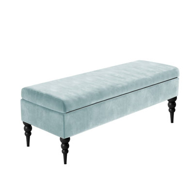 Safar Plain Ottoman Storage Bench - Plush Velvet Shoe Bench - Upholstered Footstool with Storage
