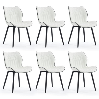 Upholstered Dining Chairs Faux Leather Side Chair With Metal Frame