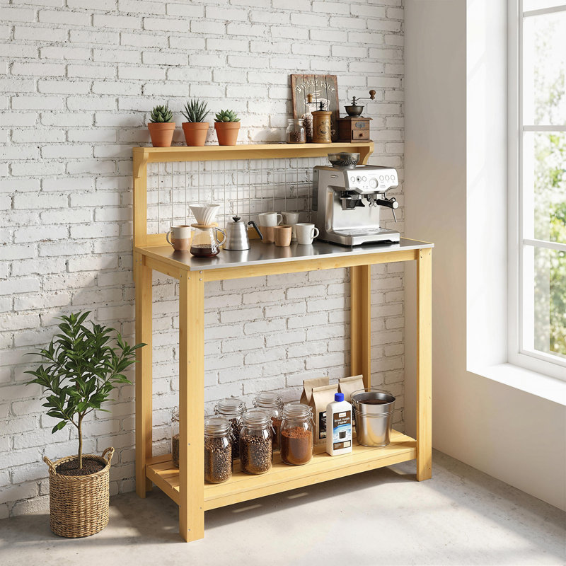 Wood, Metal Potting Bench