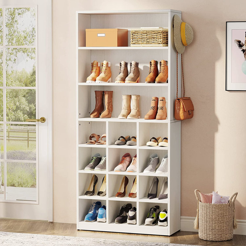24 Pair Shoe Rack, White