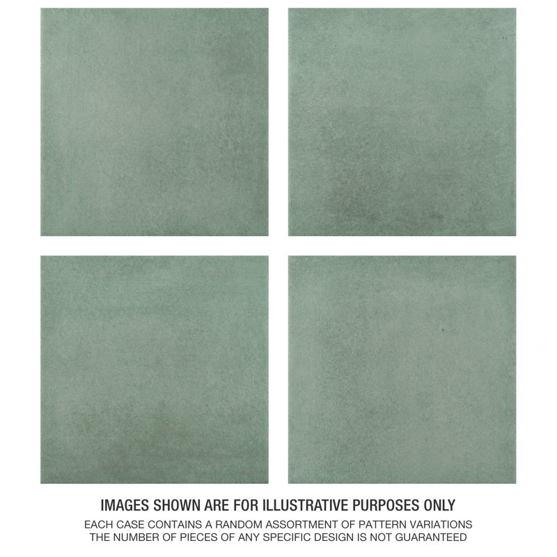 Matter 6" x 6" Porcelain Stone Look Floor and Wall Tile, Green