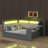 Full Size Multi-Function Daybed With Storage Drawers And Built-In Shelves & Desk, Corner Bed Frame With LED Light-294629130