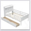Lit plateforme simple en bois avec éclairage à DEL intégré, tête de lit multifonctionnelle et tiroirs de rangement pour les chambres modernes-129448354