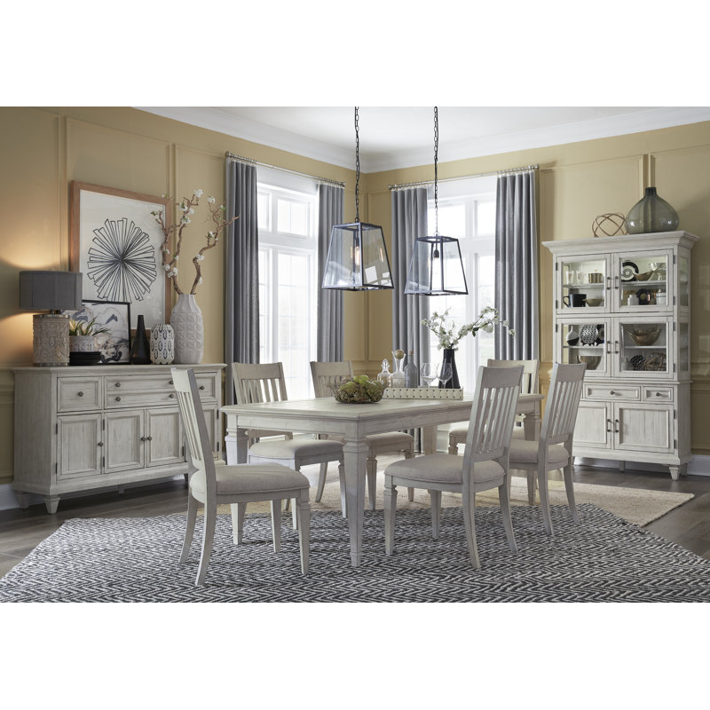 Lacandice 6 - Person Extendable Pine Solid Wood Solid Wood Top Four Leg Dining Set