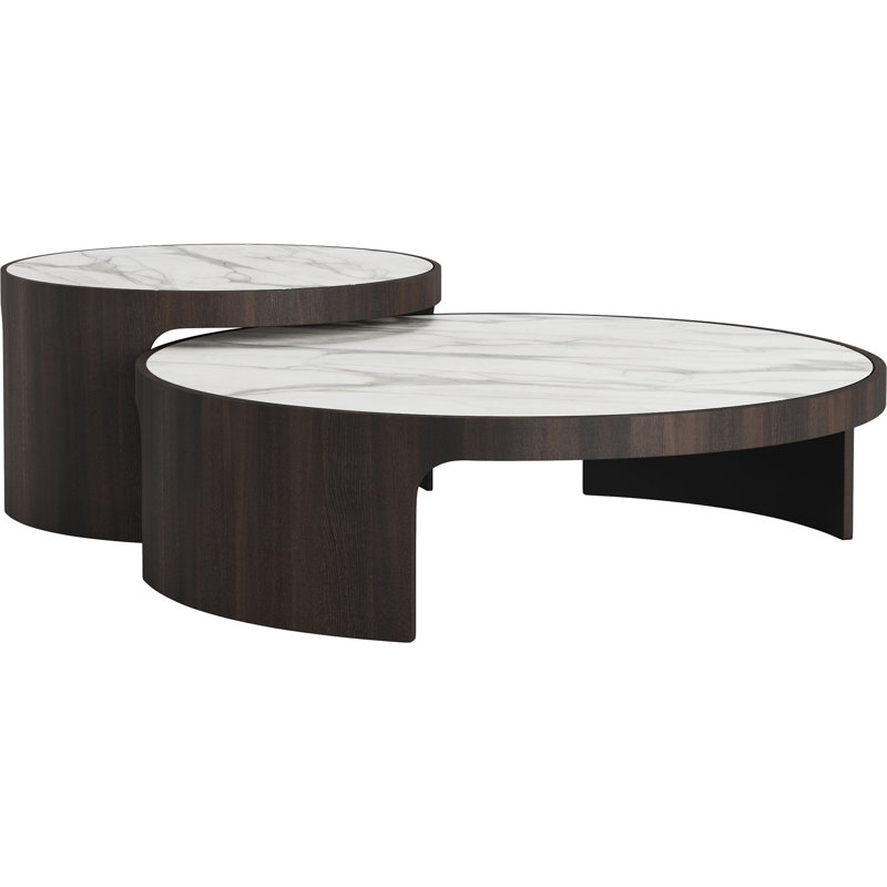 2 tables basses gigognes Caliann, Blanc