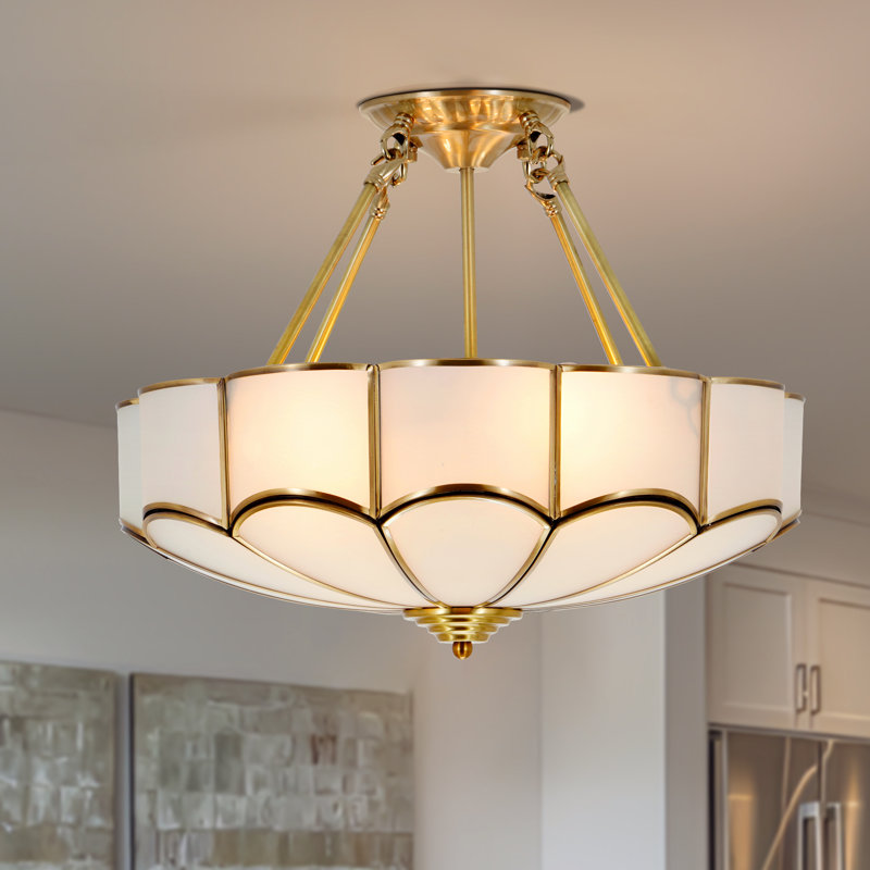 18.5" Modern Vintage Drumbare Dimmable Urn / Bowl Chandelier for Study Room, Balcony, Hallway