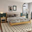 Ensemble de cadre de lit très grand moderne avec 2 tables de chevet, lit plateforme gris clair avec tête de lit et tables de chevet assorties pour la chambre à coucher-345933102-345933101