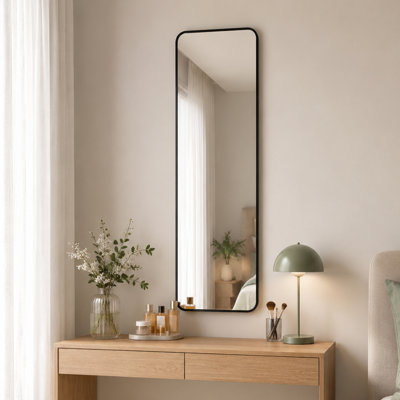 Miroir de porte pleine longueur en alliage d'aluminium CUFE Fi pour vestibule et petit espace