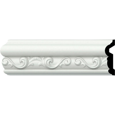 Endurathane Caputo Chair Rail, 3 1/8"H x 7/8"P x 94 1/2"L, (5 7/8"Repeat), Factory Primed