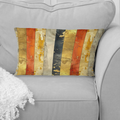 Sparkling Ivory  Stripes II - Glam Lumbar Pillow