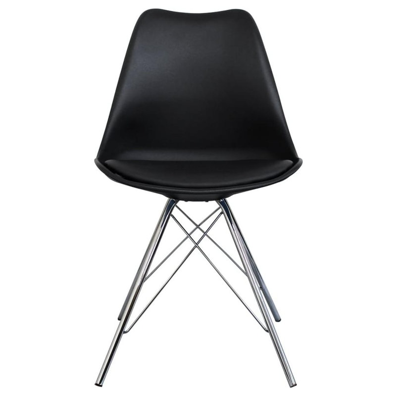 Topeka 45cm H Upholstered Side Chair, Black