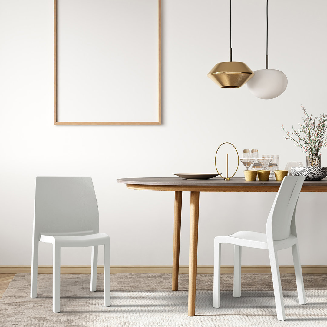 Pottersmoor Outdoor Stacking Dining Side Chair (Set of 2) Latitude Run® 