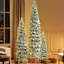 Ensemble de sapins de Noël pré-éclairés, idéal pour les décorations des Fêtes, offrant de multiples modes d'éclairage et une apparence réaliste
