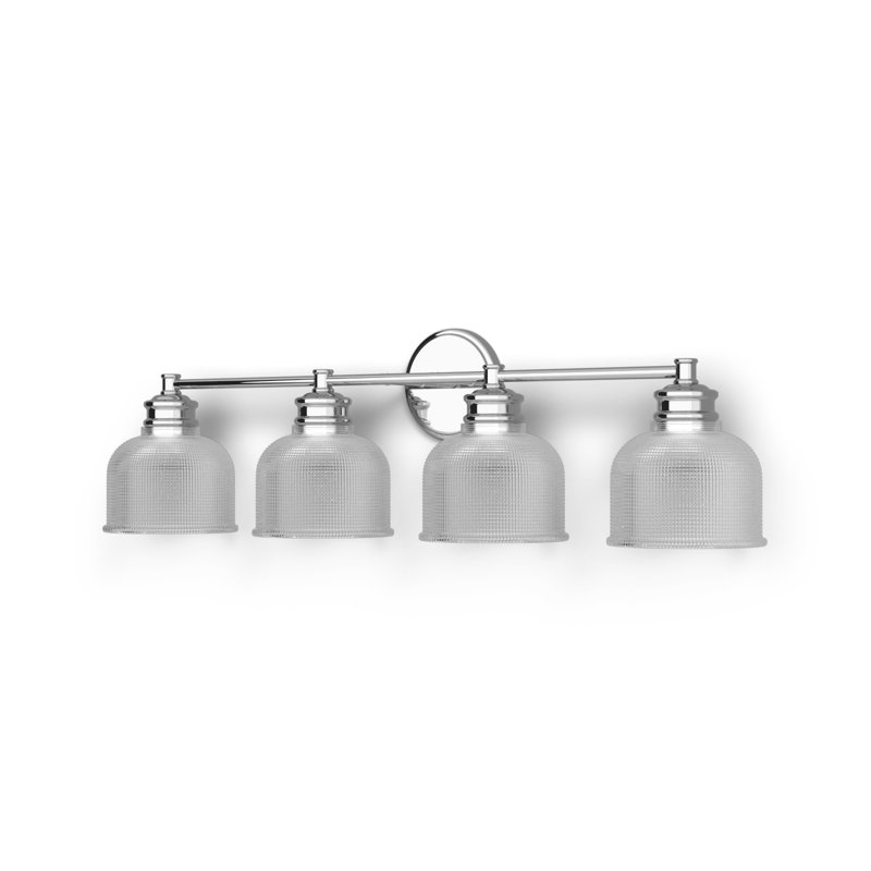 Chrome 4-Light Dimmable Jelly Jar Vanity Light