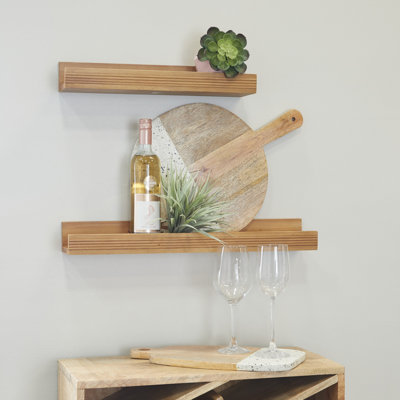Evaro 2 Piece Fir Picture Ledge Wall Shelf