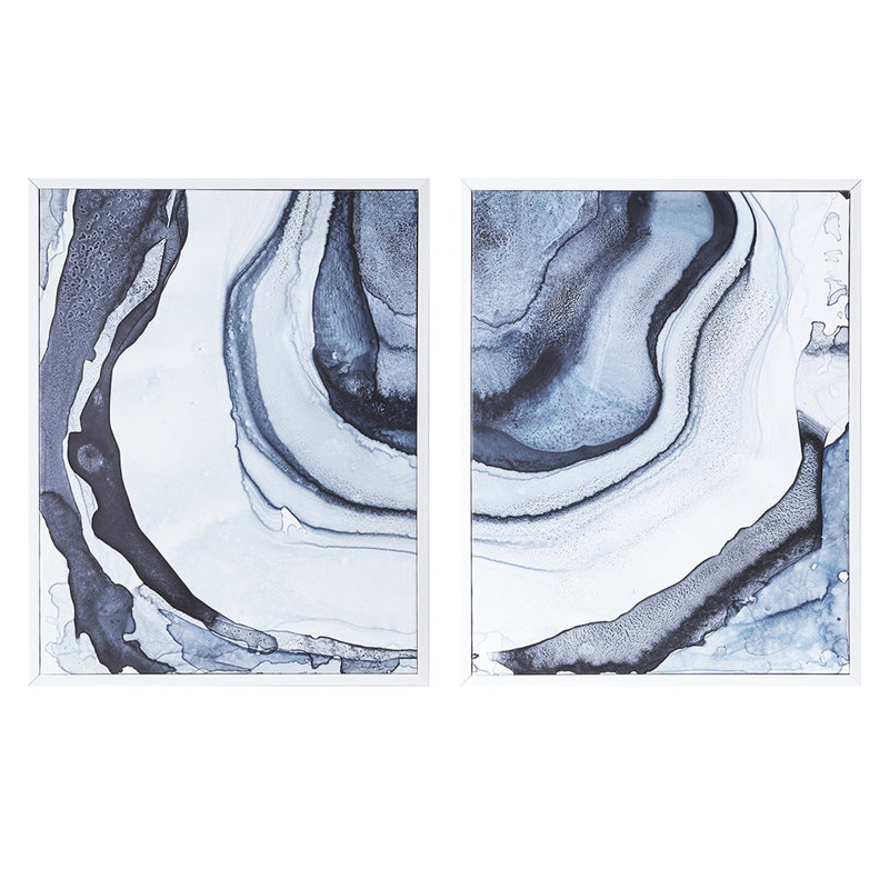 Art mural bleu et blanc - La toile encadrée donne un nouveau look à la maison
