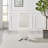Edzard Chrome & White High Gloss Dining Table Set with 4 Luxury Faux Leather Dining Chairs-987743236