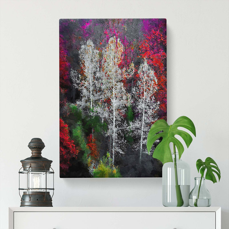 Autumn Trees in Switzerland - Wrapped Canvas Painting Pint - Wrapped Canvas, 76cm H x 50cm W x 3cm D