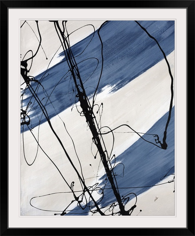 « adaptation i », reproduction d’art, l 44 po x P 35 po x H 1 po, Cadre noir