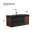 Ensemble de meuble-lavabo mural simple 48 po avec comptoir à surface solide 48 po-267161512