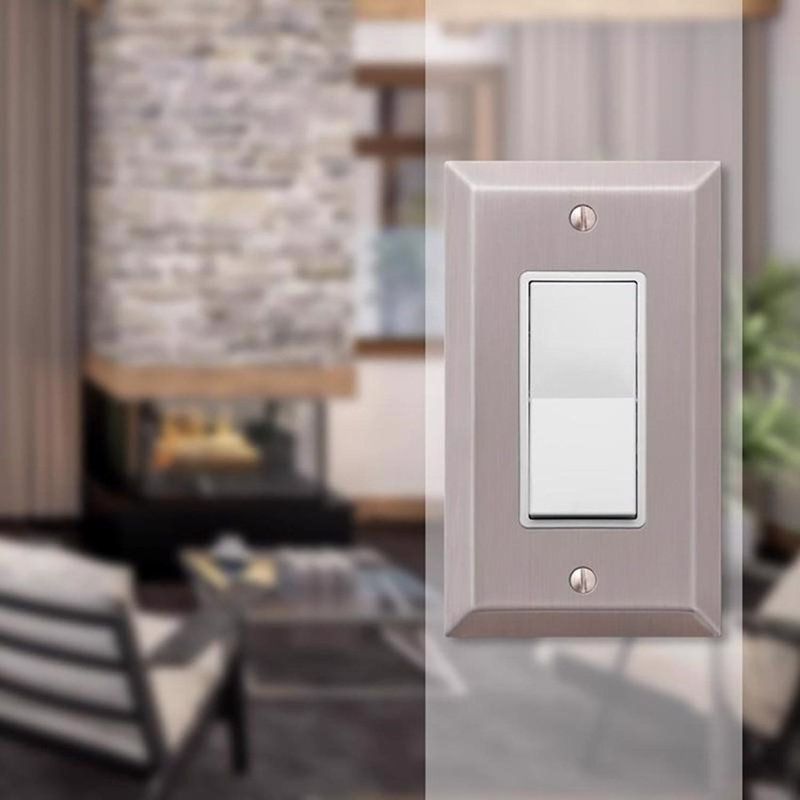 Ensemble de 1 plaque murale décorative en métal Amerelle Tindal, H 4,94 po x l 2,88 po x P 0,3 po, Nickel brossé