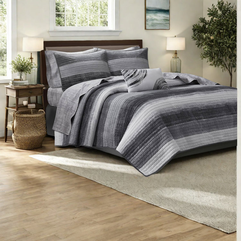 Ensemble de literie de qualité supérieure très grand californien, microfibre noire, style moderne pour la maison
