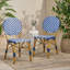Ensemble de 2 chaises bistro d'extérieur sans accoudoirs en aluminium