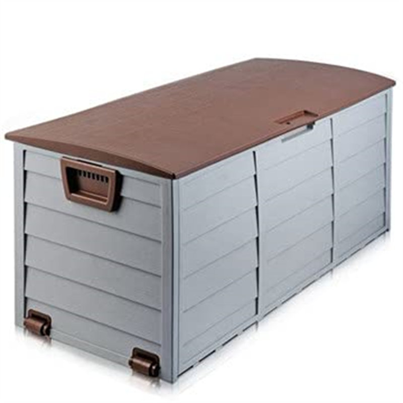 Dakota Fields Alahya 111.8cm W 290L Lockable Deck Box with Wheels, Grey/Brown