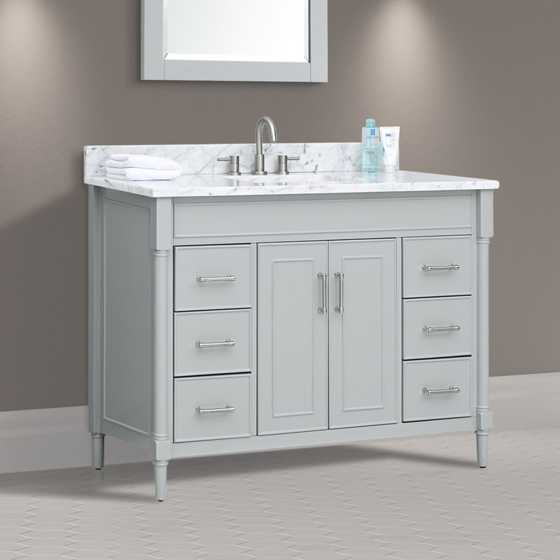 Meuble-lavabo simple l 49 po x P 22 po x H 35 po Addison, Gris clair