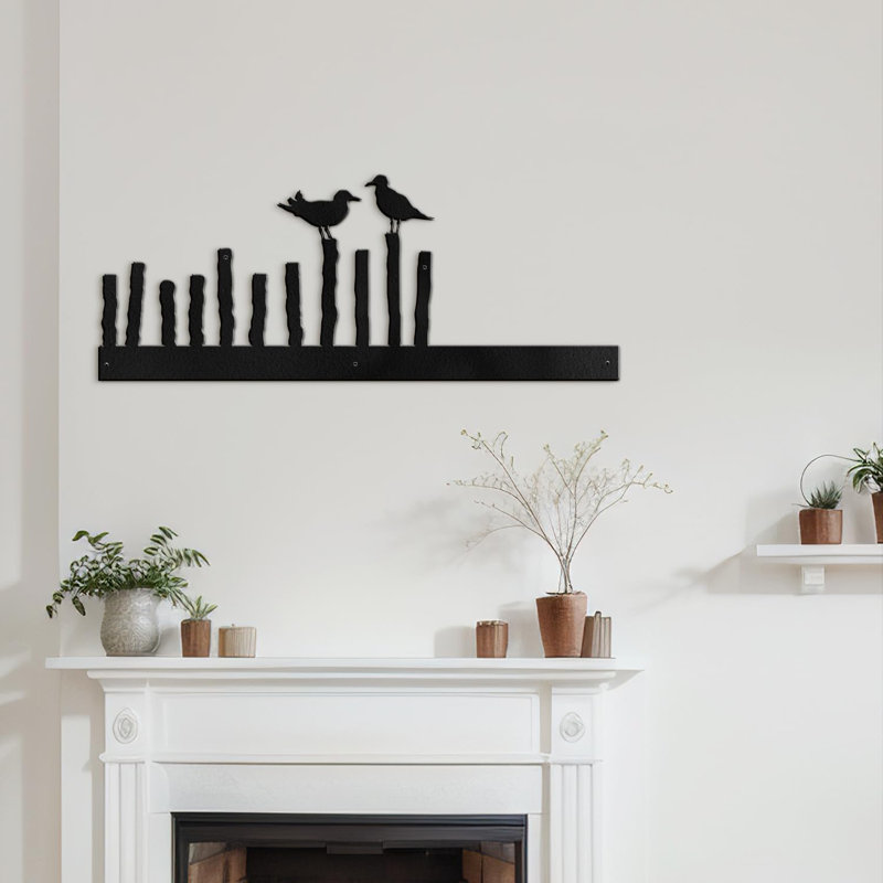 Wall Decor Metal, 8" H x 24" W x 0.05" D, Black