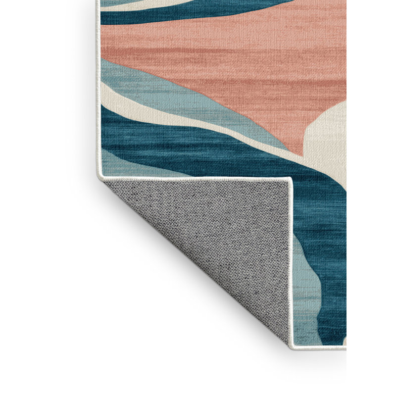 Tapis beige lavable à la machine, Rectangulaire 7 pi x 10 pi