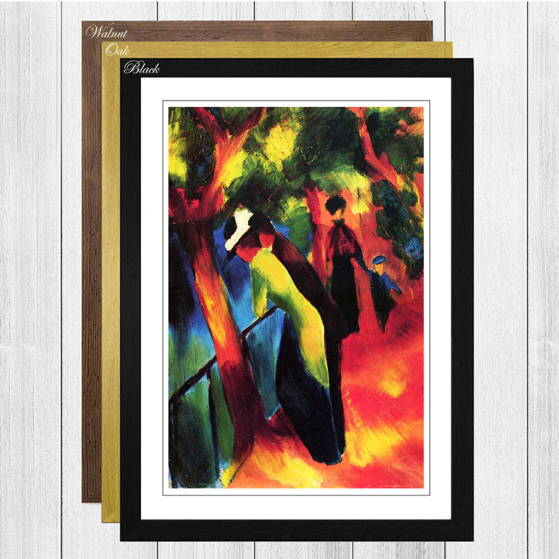 August Macke - Single Picture Frame Painting, Oak