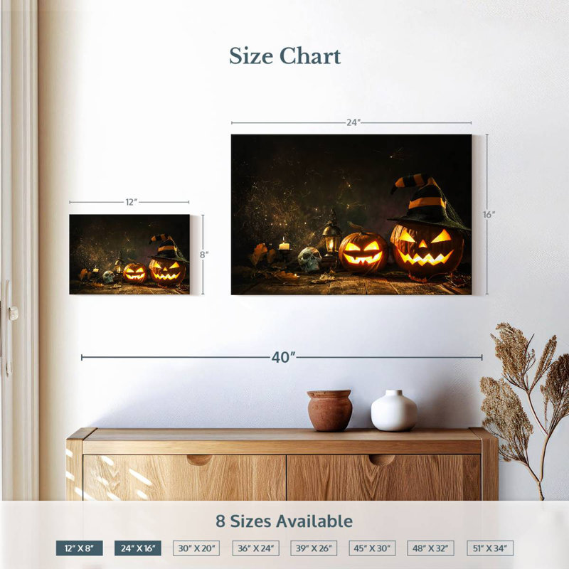 Citrouilles d'Halloween sculptées, H 16 po x l 24 po