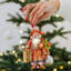 Ensemble de 3 ornements en bois de père Noël d'inspiration espagnole