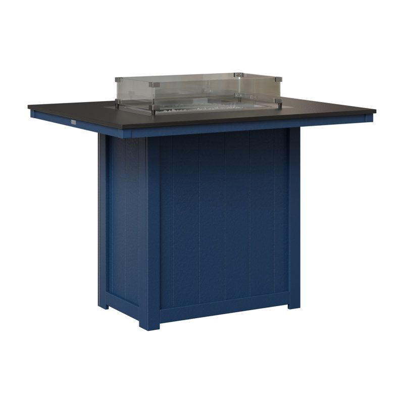 Foyer de table berlinois Donoma, Plateau martelé noir avec base bleu marine, H 39 po x l 41 po x P 54 po