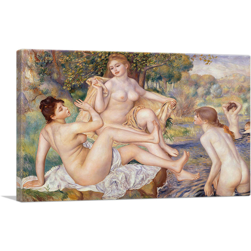 «The Large Bathers 1887» par Pierre-Auguste Renoir, reproduction d'art sur toile tendue, H 12 po x l 18 po x P 0,75 po