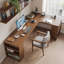 Bureaux rectangulaires en bois massif brun clair-107997180-107997178