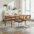 Dining Chairs with Natural Cane Back & Stainless Chrome Base-367333421