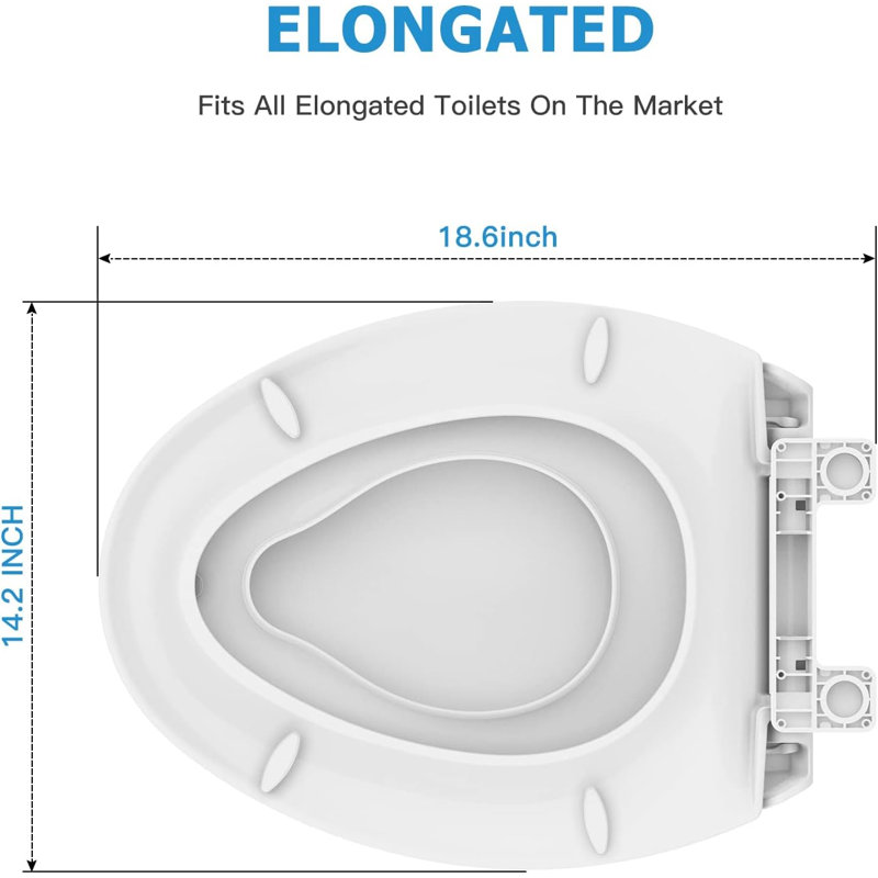 Soft-Close Round Toilet Seat with Removable Training Seat, Quick-Release Hinges for Easy Cleaning, Slow-Close & Non-Slip Design, Easy Installation