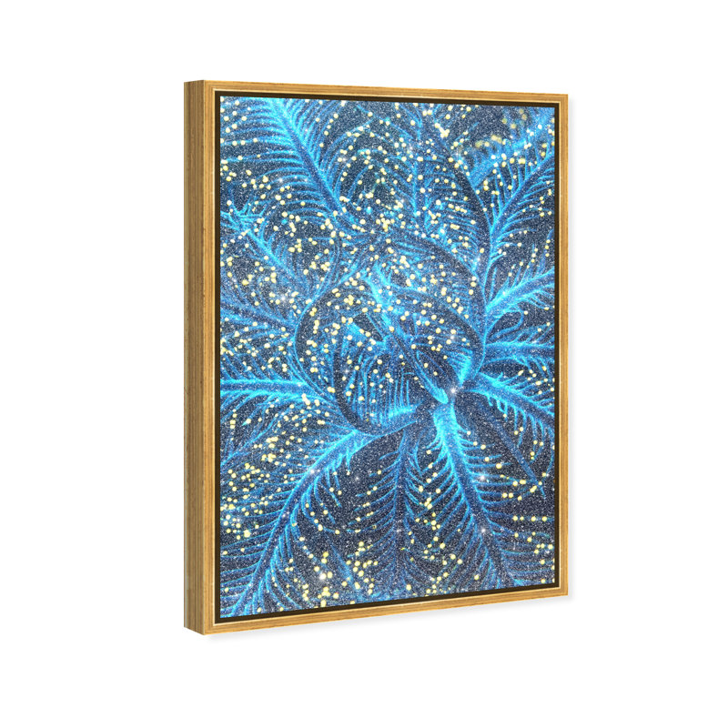 Neon Bloom Print by Oliver Gal, 37"H x 25"W, Gold Floater Frame