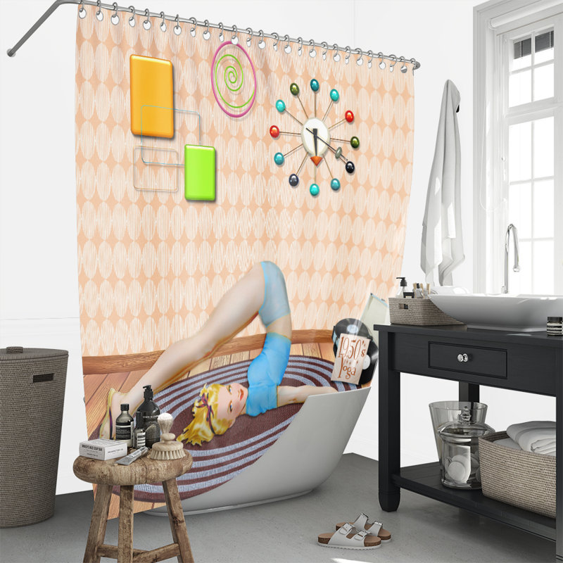 Rideau de douche simple Fann, H 83 po x l 70 po