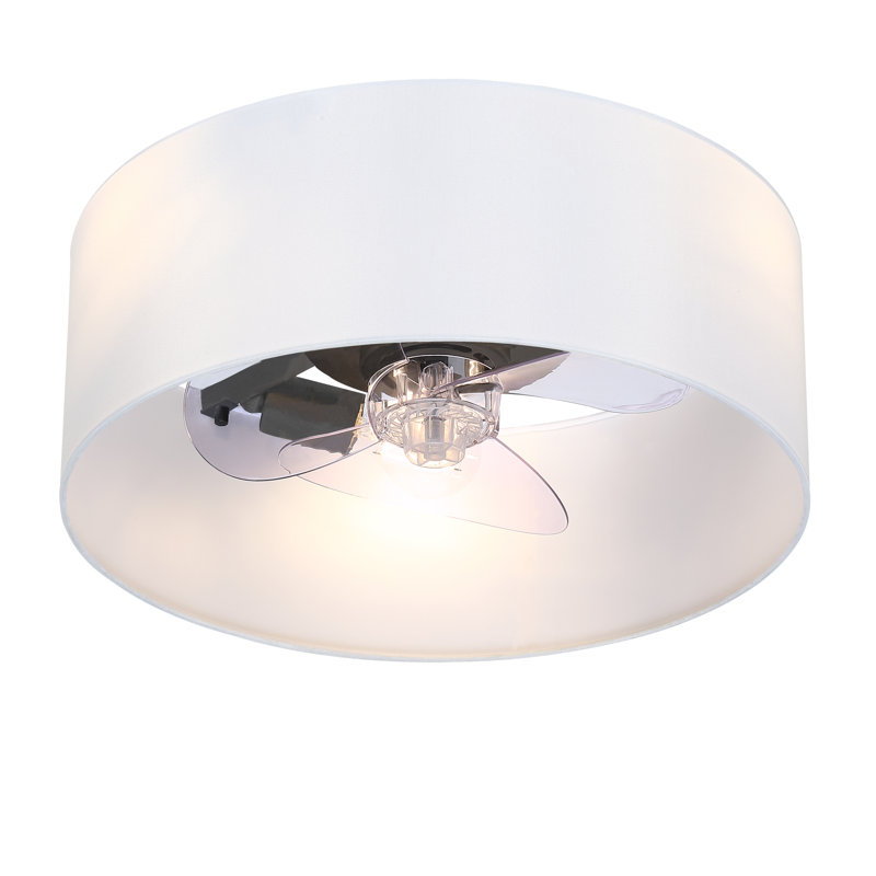 Ventilateur de plafond moderne 16 "avec lumière, Noir mat